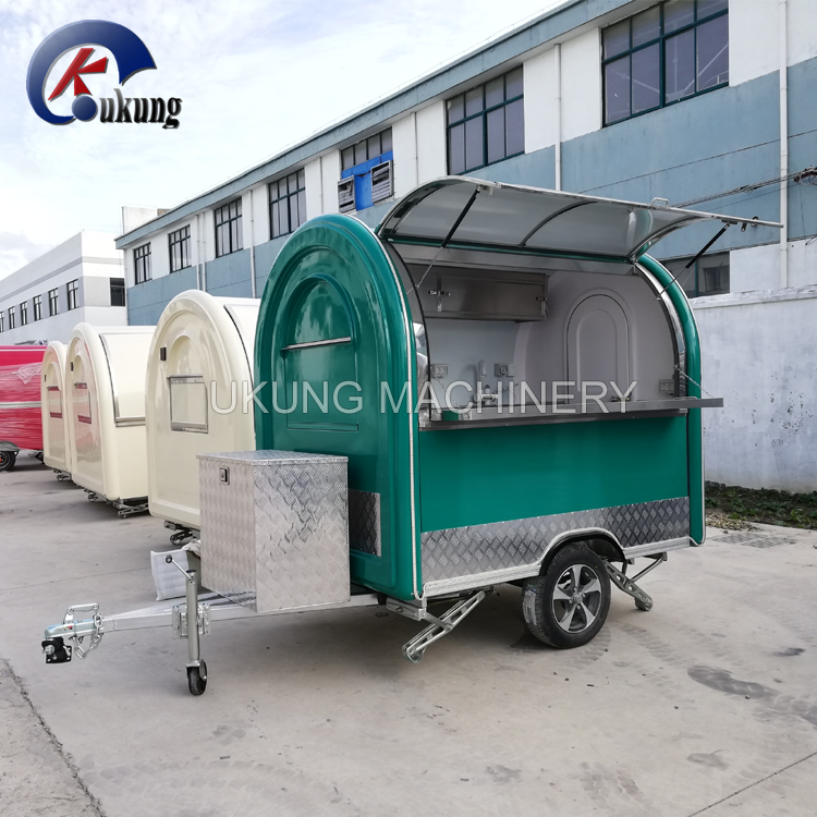 UKUNG mobile catering truck for sale, customized fast food vending trailer pizza burger cart with 3D design