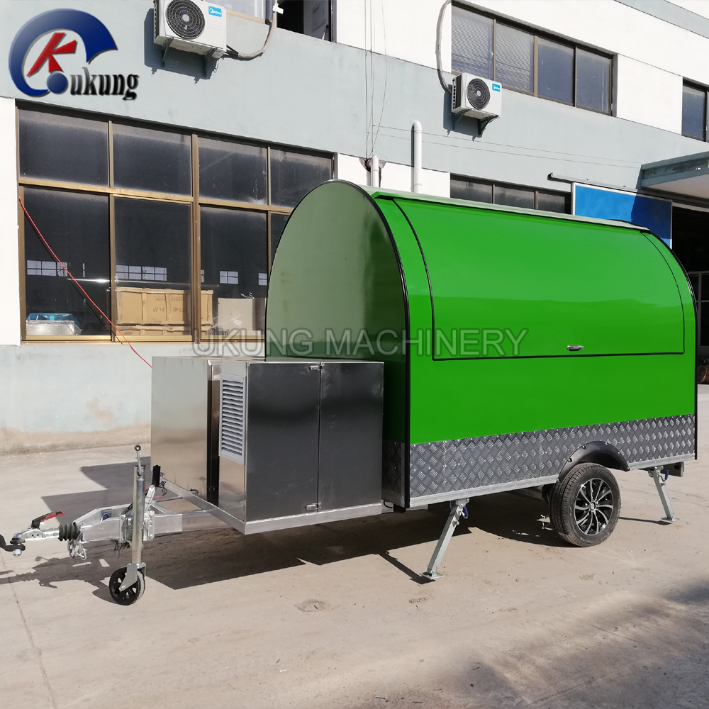 UKUNG high-quality full steel style ice cream cart for sale, customized Snow cone trailer with the beautiful LED system