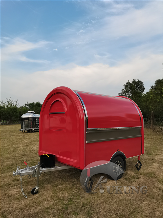 UKUNG mobile street food trailer with ice cream machine, soft ice cream cart frozen yogurt roll vending trolley