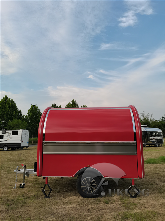 UKUNG mobile street food trailer with ice cream machine, soft ice cream cart frozen yogurt roll vending trolley