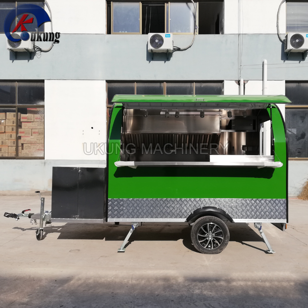 UKUNG high-quality full steel style ice cream cart for sale, customized Snow cone trailer with the beautiful LED system