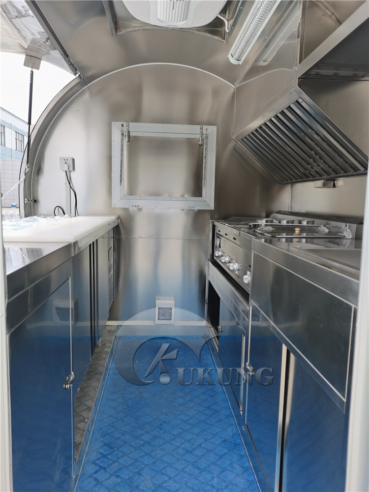 UKUNG food trailers fully equipped truck mini food trailer indoor size mobile fast food cart bbp trailer