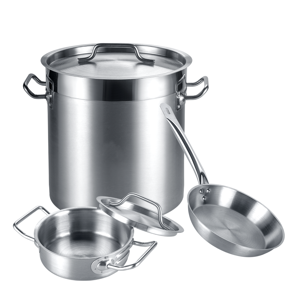 Durable Commercial Big 304 Stainless Steel Cooking Stock Pots Soup Large Stock Pot For Hotel