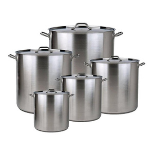 wholesale heavy duty professional industrial commercial catering restaurant large deep soup double bottom stainless stock pot