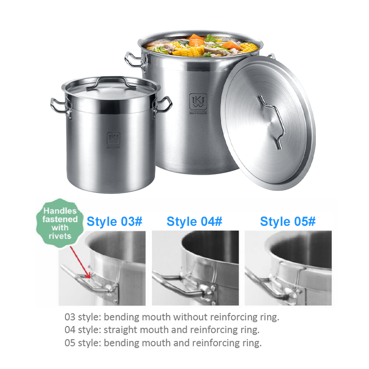 Manufacturer Contemporary Set Stainless Steel Catering Stock Pots Big Cooking Pot