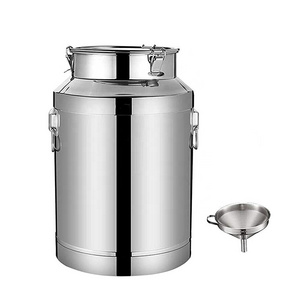 Manufacturer 30L Steel Wine Barrels Food Storage Bucket Stainless Steel Milk Barrel With Lid