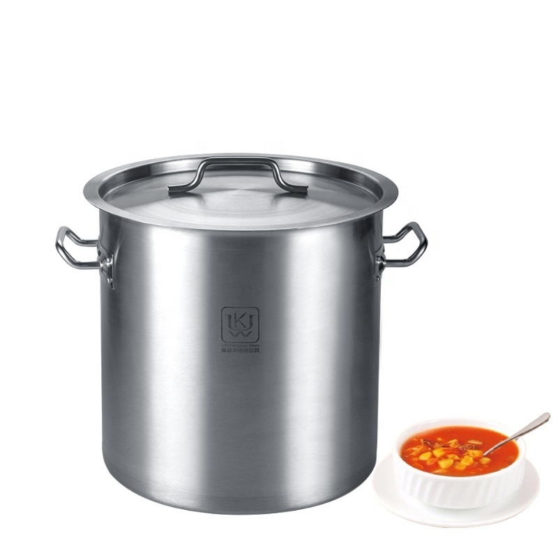 Kitchen Stainless Steel Large Commercial Cooking Stock Pot Hotel Steamer Pot Set  Big Soup Pot Cooking