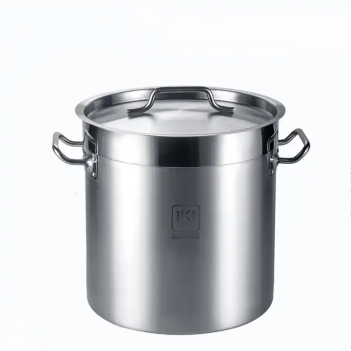 Kitchen Stainless Steel Large Commercial Cooking Stock Pot Hotel Steamer Pot Set  Big Soup Pot Cooking