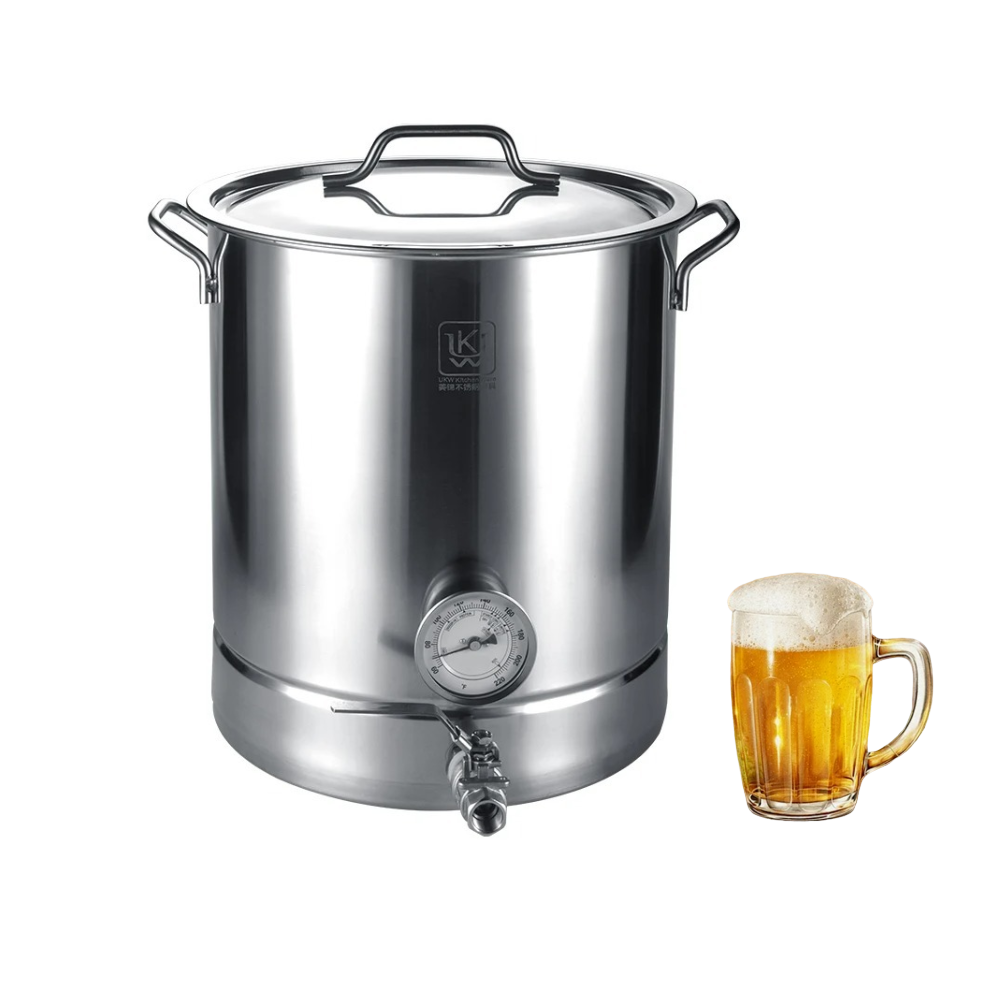 New Style Stainless Steel Soup Stock Pot Faucet Beer Brewing Kit Home Brewery Systems With Thermometer