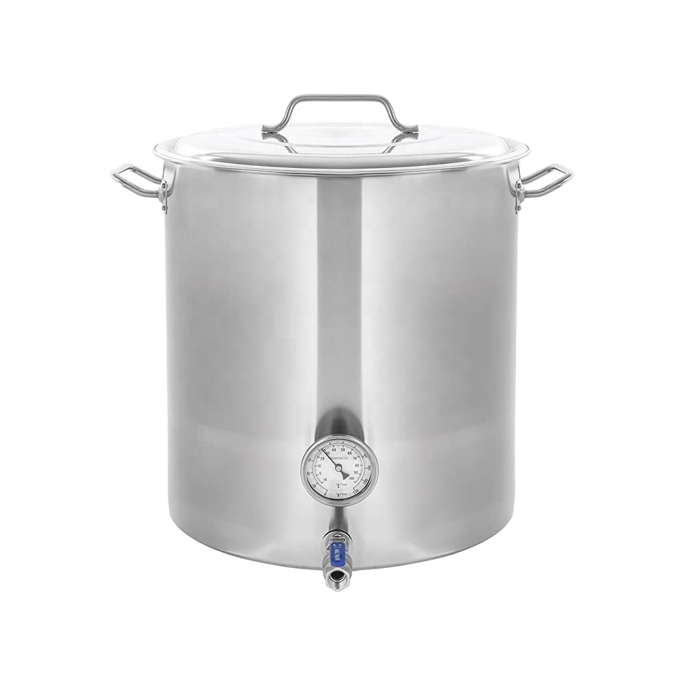 New Style Stainless Steel Soup Stock Pot Faucet Beer Brewing Kit Home Brewery Systems With Thermometer