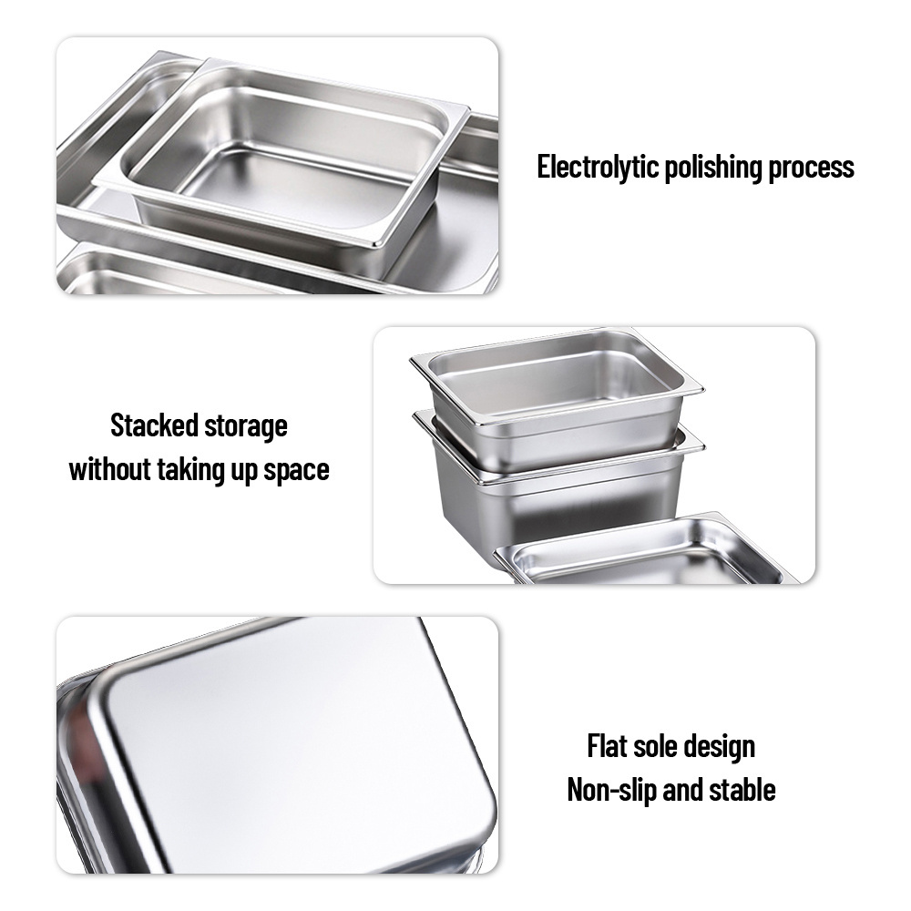 Factory Direct Sale Hot Sale Dishes Food Warmers Stainless Steel Food Gastronorm Pan Stainless Steel With Pans