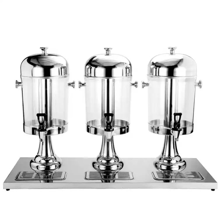 Factory Supplier Best Quality Stainless Steel Insulated Fruit Juice Dispenser 3 Tanks Juice Dispenser For Home