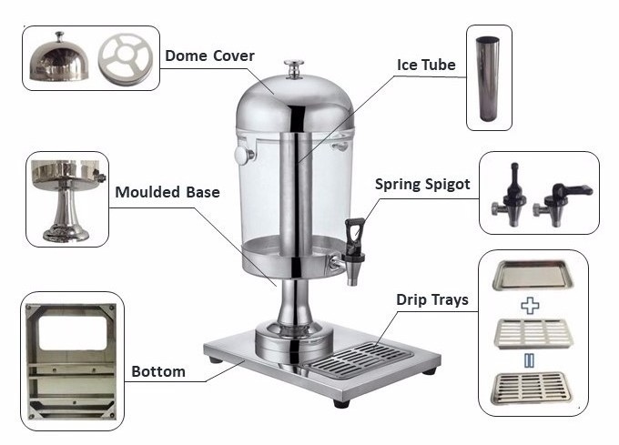 Factory Supplier Best Quality Stainless Steel Insulated Fruit Juice Dispenser 3 Tanks Juice Dispenser For Home