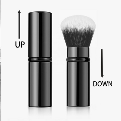 Ula Retractable Kabuki Makeup Brush, Travel Face Blush Brush, Portable Powder Foundation Sunscreen Brush with Cover for Blush