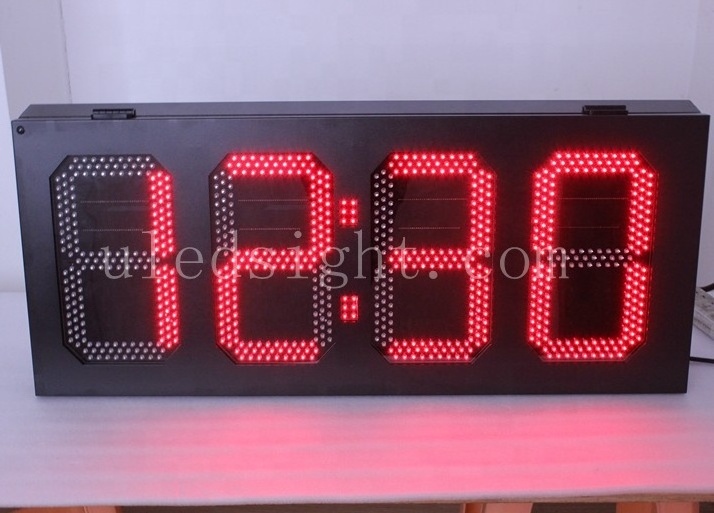 LED Digital Wall Clock Outdoor LED Time and Temperature Display