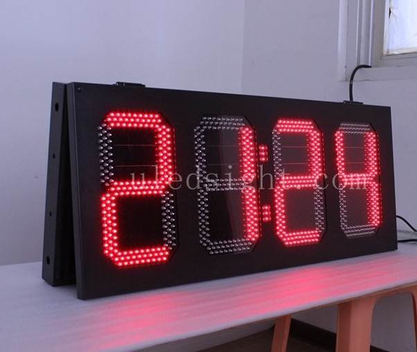 LED Digital Wall Clock Outdoor LED Time and Temperature Display