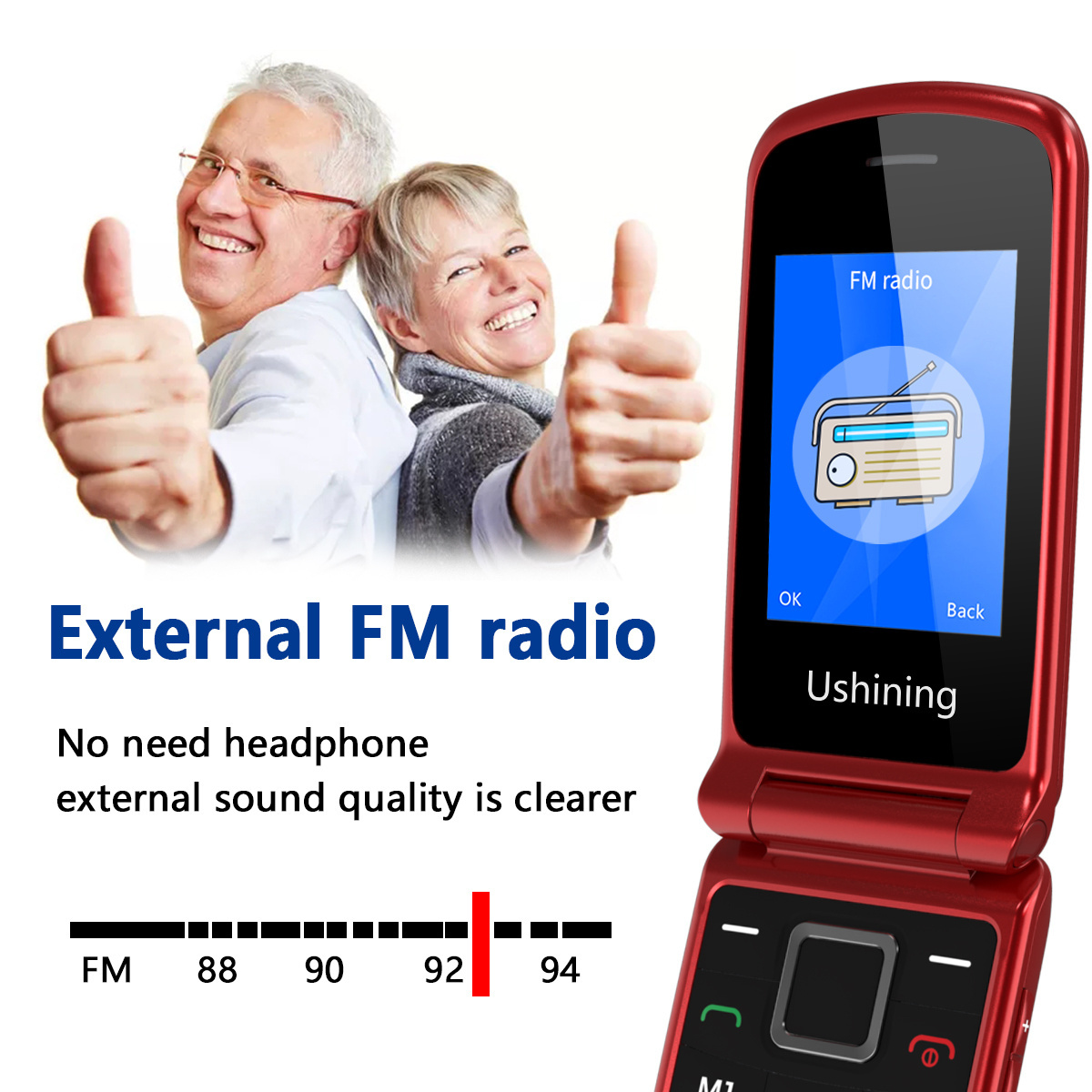 Good Quality 4G Flip Phone 1.77+2.4'' Dual Screen GSM  Cell Phone Telefono LCD 2G Phone FM Bluetooth for Elderly People