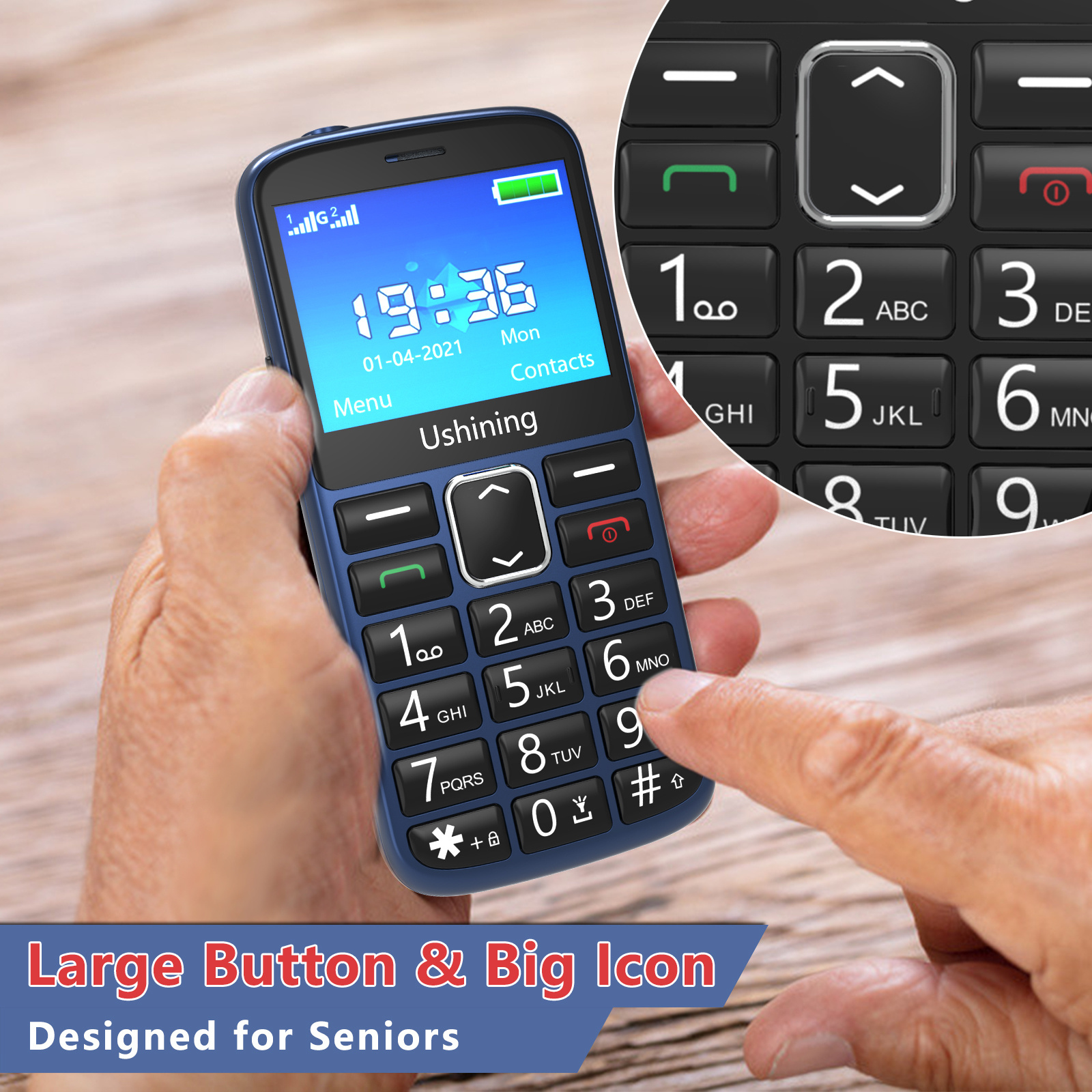 Factory Senior Mobile Celular Con Tapa Telefono Numero Grande 2.4Inch Lcd 4G Cell Phone