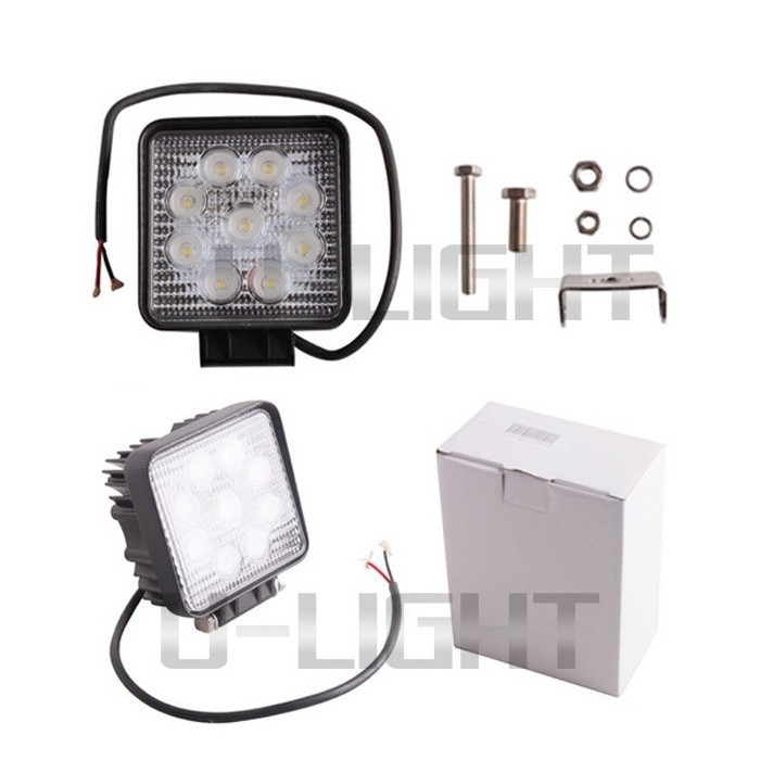 4.5 Inch Square 27W LED Cube Pods Lights For Snowmobile DC 12-24V LED Work Light With High Quality More Than 1775 Lumen