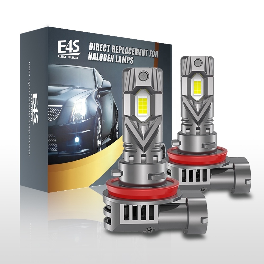 E4S 7500LM 36W Super White H11 9005 9006 9012 Car Motorcycle LED Headlight Bulb in Halogen Bulb Size