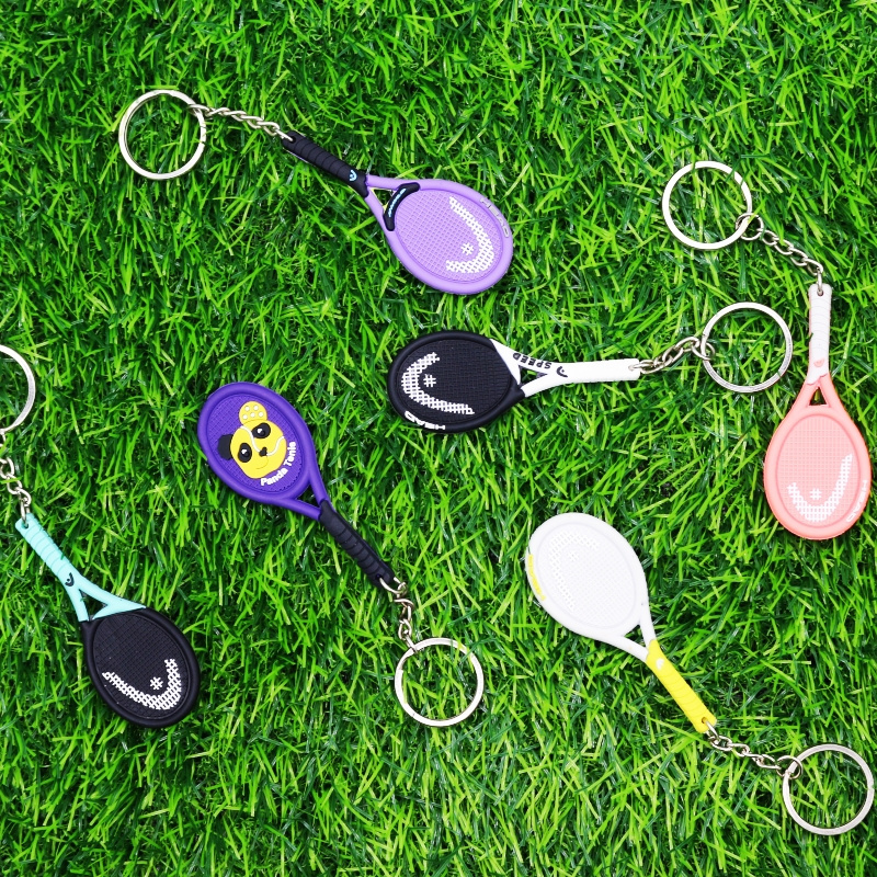 Wsnbwye ling mei racket  llaveros Anime Sublimation DIY CHAVEIRO  With Pelvis And beach ball rackets keychain