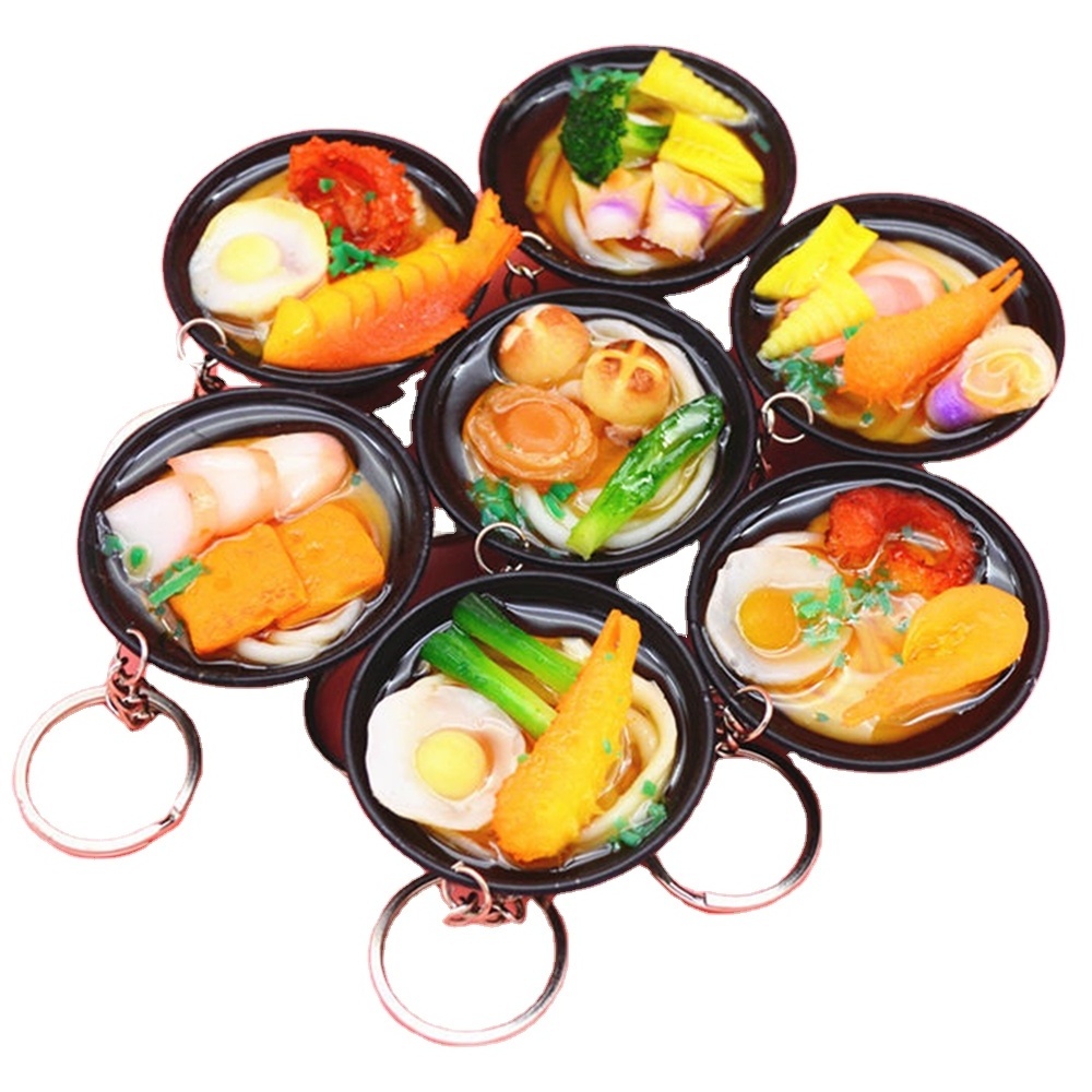 Creative Food Model Pendant Key Ring realistic resin cute food keychains