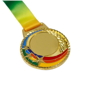 Gold Metal Soccer Medals Trophies Sportsenamel Custom Gold Ribbon Hanger Gold Martial Arts Turbo Medal