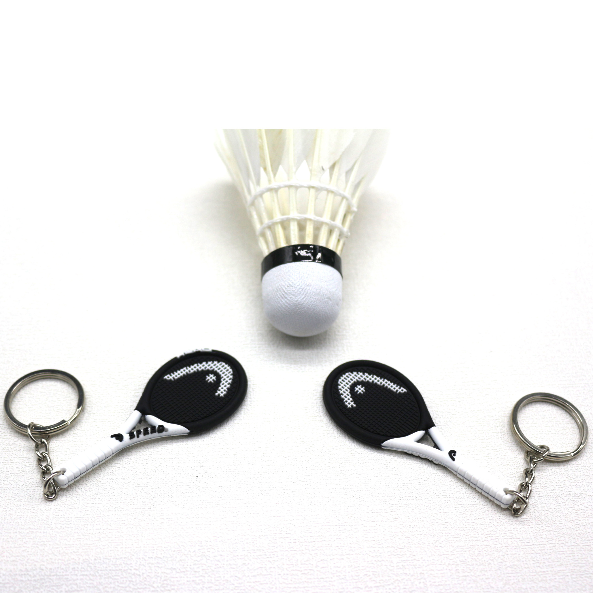 Customized PVC Soft Fill Padel Tennis Keychain Mini Exquisite Lightweight Tennis Ball Furry keychain Racket Keyring