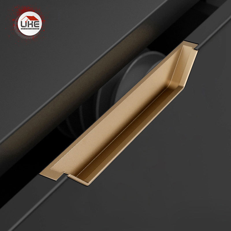 Embedded Pull Handle Aluminum Alloy Minimalist Invisible Pull Cabinet Customized Long Furniture Handle