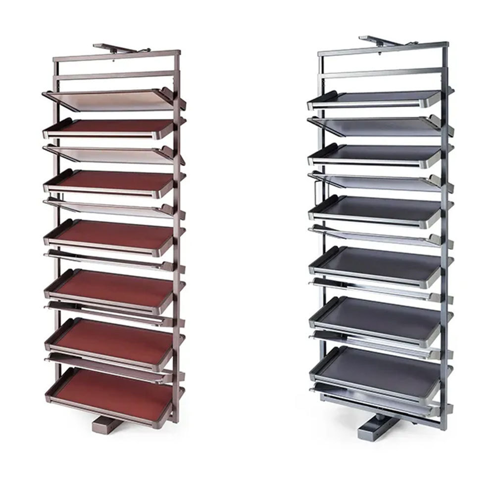 360 Degree Rotating Aluminum Cabinet Shoe Rack, Rotating Retractable Multi-layer Shoe Rack for Cabinet