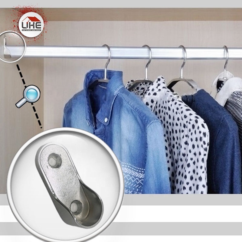 Wardrobe clothes Hanging Rail Support Brackets Cabinet Towel Hanging Rail Rod End Support For Cabinet Tube furniture accessories