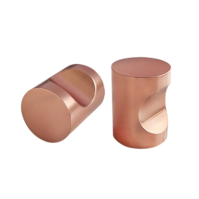 rose gold furniture knobs aluminum small round knobs solid kitchen drawer pull handle