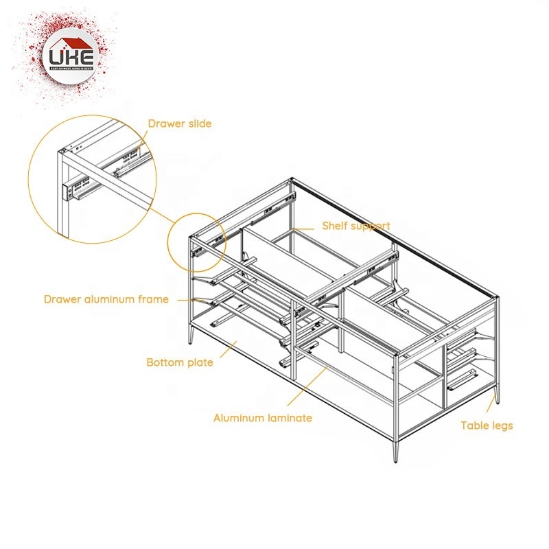 Closet Island With Drawers Aluminum Glass Walk In Closet Center Island Customized Wardrobe Island For Bedroom Furniture