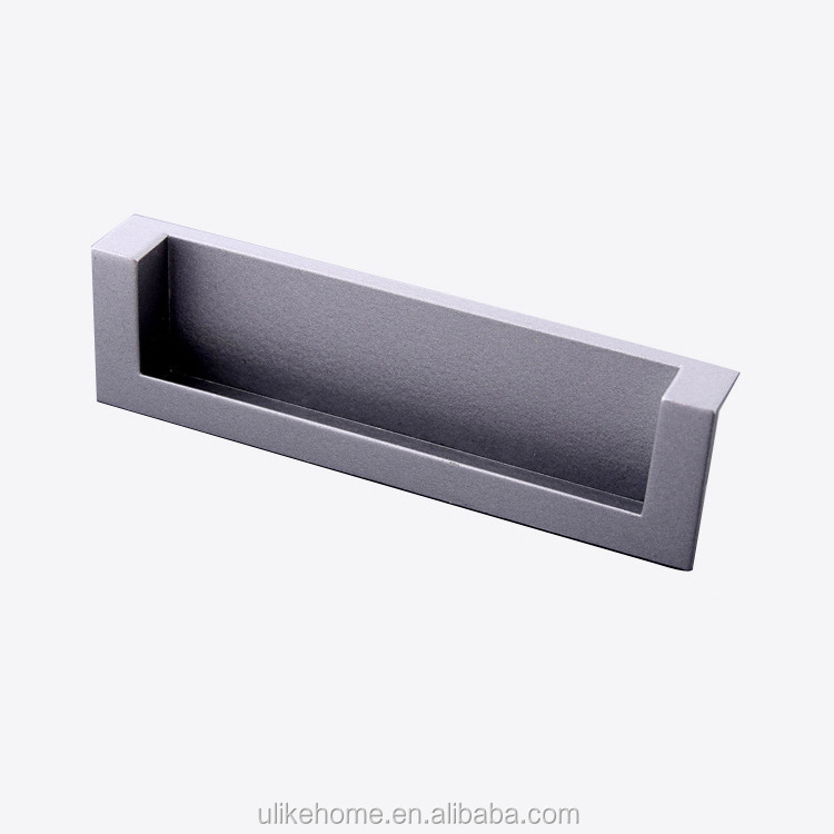 Modern chest drawer handle invisible dark pull handle concealed embedded Drawer Cabinet handle