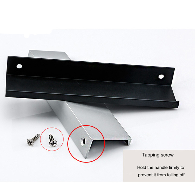 Embedded Concealed Aluminum Flat Hidden Bar Pulls Edge Handle Cabinet Door  Edge Finger Pull hidden kitchen cabinet handle&knobs