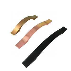 Decorative hardware aluminum kitchen cabinet pull bridge bow handles 96mm,128mm,160mm rose gold color