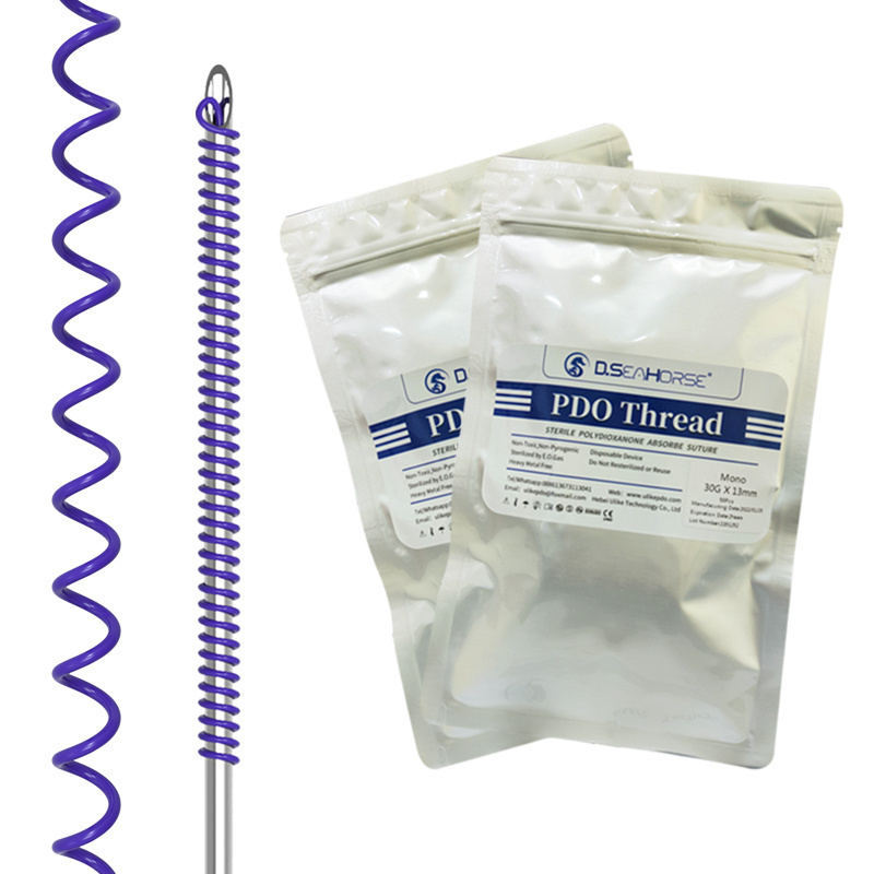 medical suture plastic surgery face body filling pdo twin torando torando screw thread with sharp needle