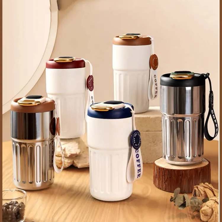 Intelligent Temperature Display Stainless Steel Vacuum Leak-Proof Travel Mug With Lid