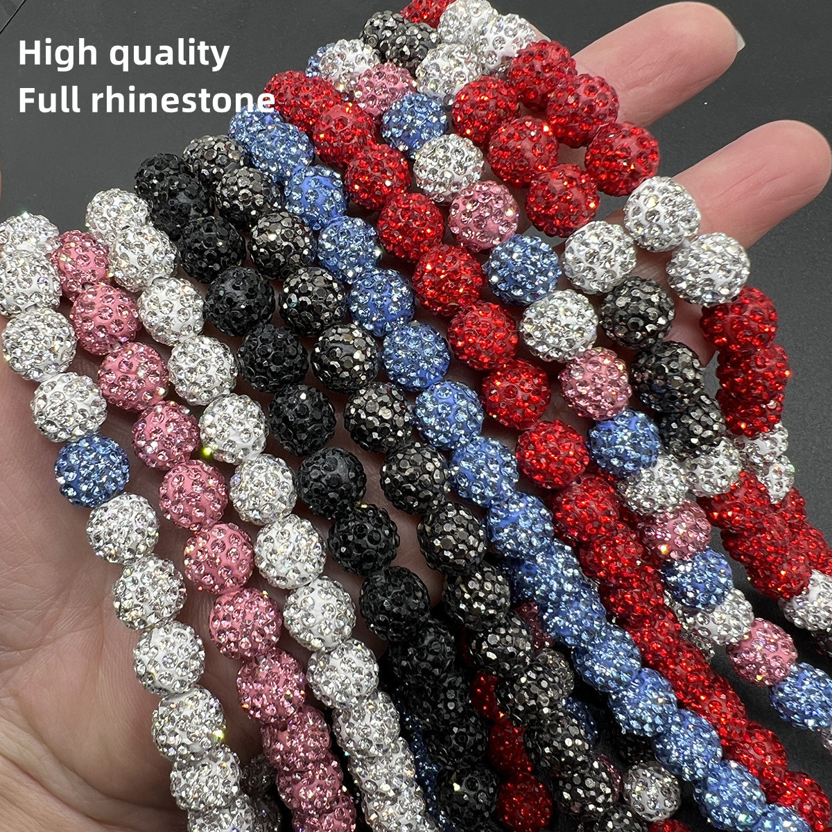 Unisex Rhinestone Baseball Inspired Beaded Necklace Discoball Necklaces for baseball team lovers