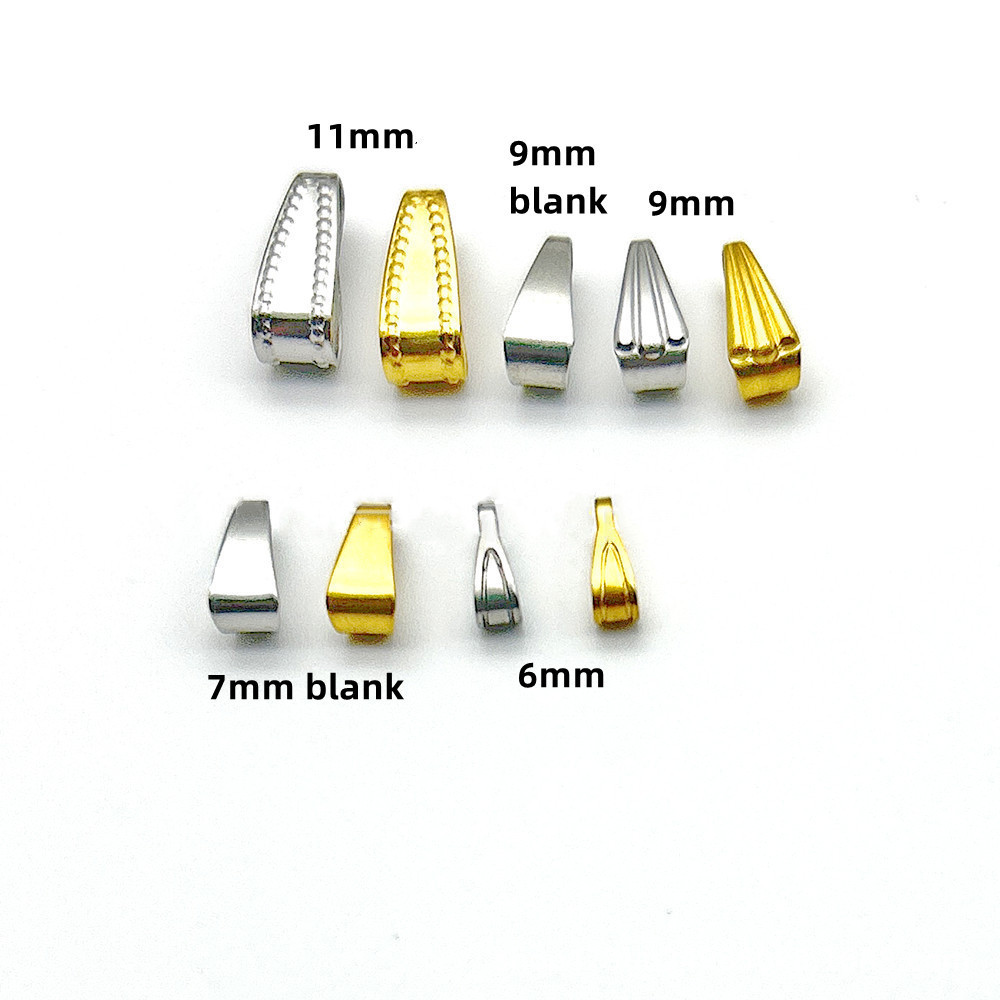 Stainless Steel Snap Bail Hook Pinch Clip Necklace Clasps Dangle Pendant Charms Chain Connectors for Jewelry DIY