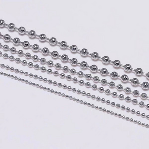 Multi Size Stainless Steel Bead Ball Necklace Military Dog Tag Chain for Men Women