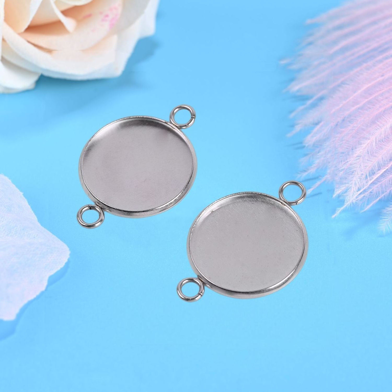 Stainless Steel Round Blank Bezel Pendant Trays Bas for Jewelry Making