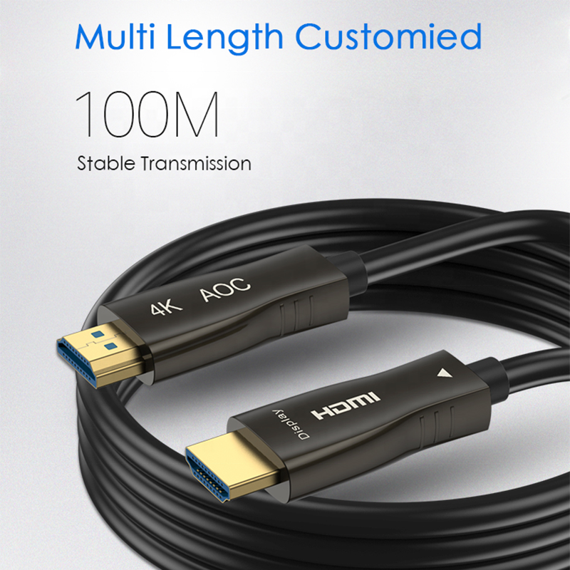 4K High Resolution 10M 20M 30M 50M 100M HDMI 2.0 Fiber Optic Cable 18Gbps Support VRR eARC Thin Slim AOC HDMI Cable