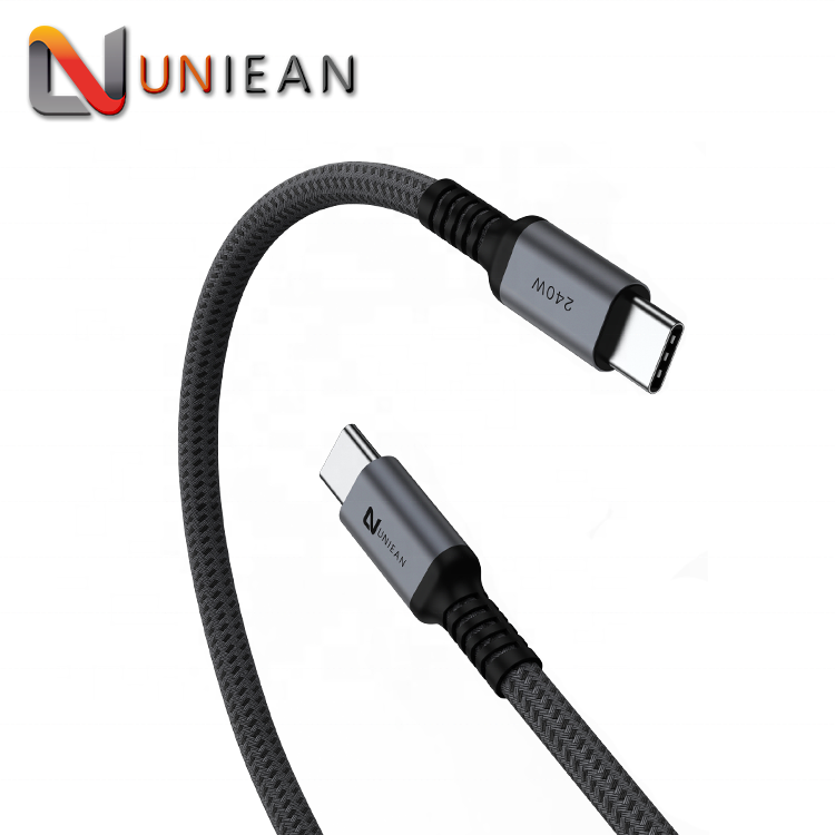 Super Fast Charge Nylon Braided 480Mbps PD 240W 48V 5A Cable 2.0 USB Male to Male Type C Cable