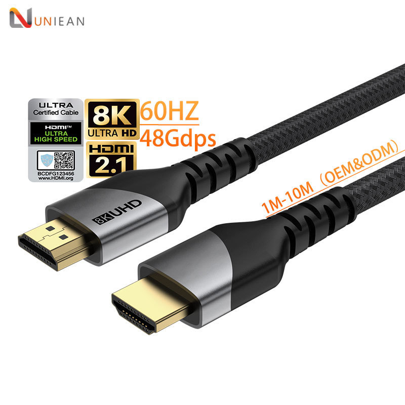 Certified UHD 8K 60hz 4K 120Hz 2.1 Gold Plated HDMI to HMDI Cable Video Wire HDMI Kabel 3D Cavo 1M 2M 3M Cabo 2.1 HDMI Cable