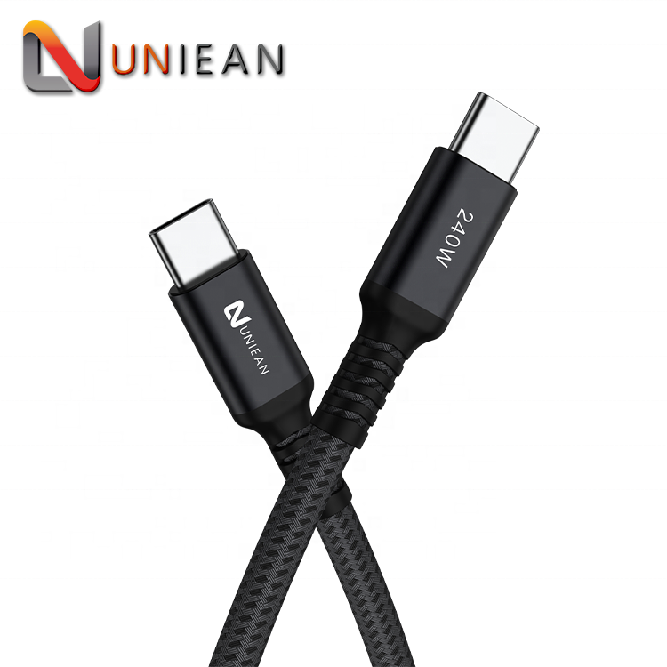 Super Fast Charge Nylon Braided 480Mbps PD 240W 48V 5A Cable 2.0 USB Male to Male Type C Cable