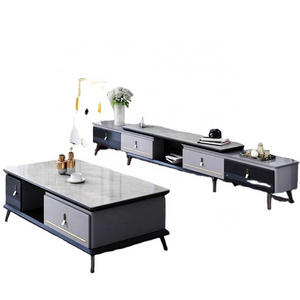 Factory Wholesale Price Modern Living Room Furniture Fashionable TV Stand and Coffee Table Set