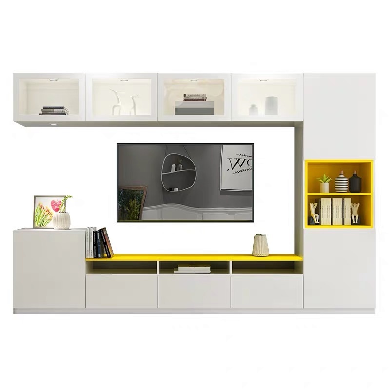 2023 MDF Furniture  Wall TV Cabinet Design Modern TV Stand Wooden Coffee Table Cabinet