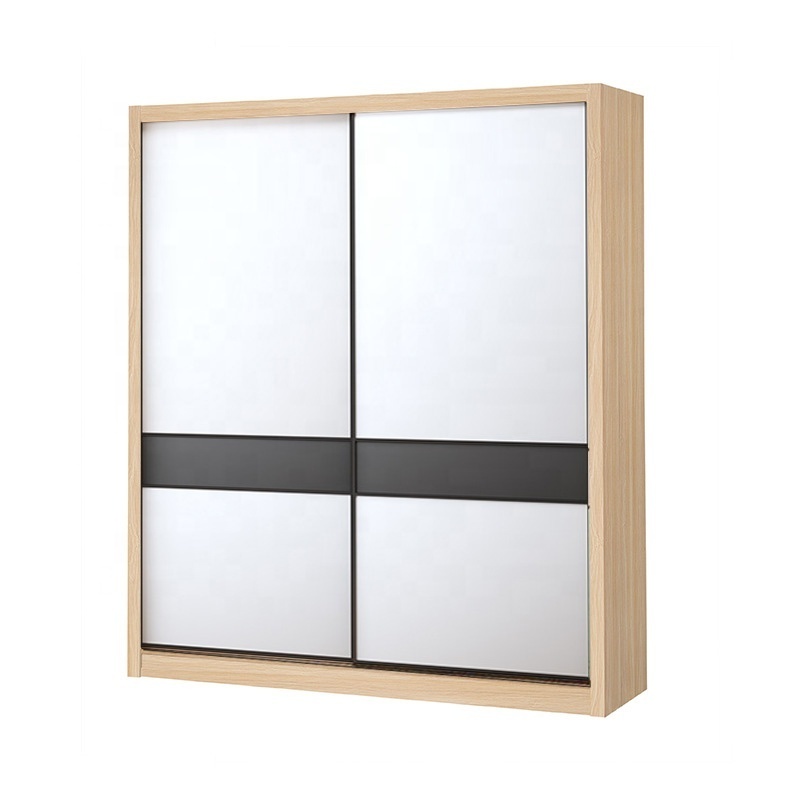 Chinese factory sells 2 doors bedroom furniture cheap price wooden sliding door wardrobe