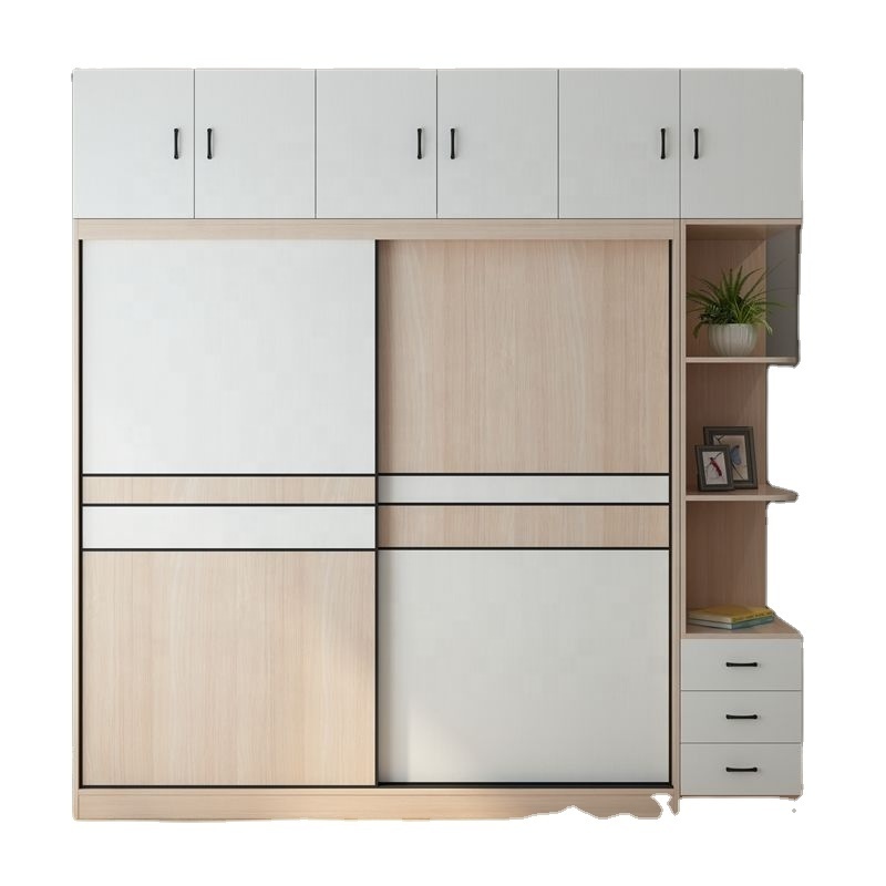 Chinese factory sells 2 doors bedroom furniture cheap price wooden sliding door wardrobe